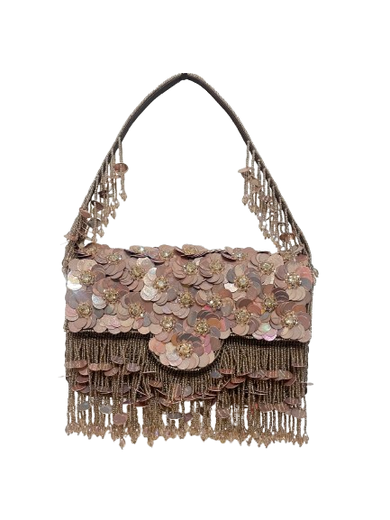 Eleanor Floral Evening Bag – Beaded & Sequin Embroidered Purse