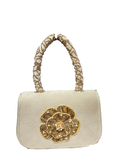 Giada Velvet Beaded Floral Mini Purse – Embroidered Evening Bag