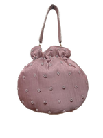 Load image into Gallery viewer, Averie Floral Beaded Drawstring Evening Bag – Embroidered Party Purse
