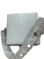 Load image into Gallery viewer, Isabella Silver Velvet Mirror Beaded Box Bag – Evening Purse with Beaded Handle &amp; Tassels
