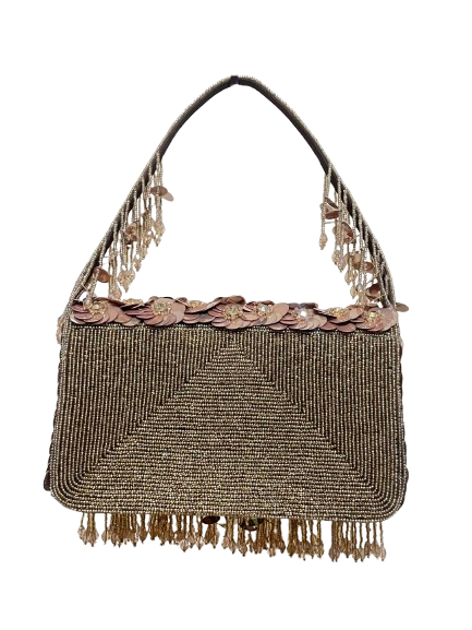 Eleanor Floral Evening Bag – Beaded & Sequin Embroidered Purse