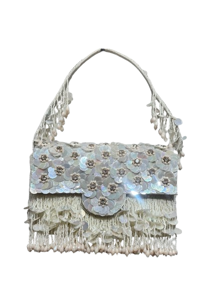 Eleanor Floral Evening Bag – Beaded & Sequin Embroidered Purse