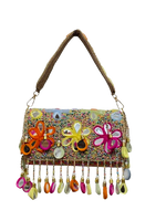 Load image into Gallery viewer, Charlotte Rainbow Beaded Mirror Evening Bag – Floral Embroidered Party Purse
