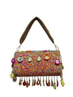 Load image into Gallery viewer, Charlotte Rainbow Beaded Mirror Evening Bag – Floral Embroidered Party Purse
