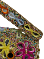 Load image into Gallery viewer, Charlotte Rainbow Beaded Mirror Evening Bag – Floral Embroidered Party Purse
