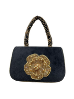 Load image into Gallery viewer, Giada Velvet Beaded Floral Mini Purse – Embroidered Evening Bag

