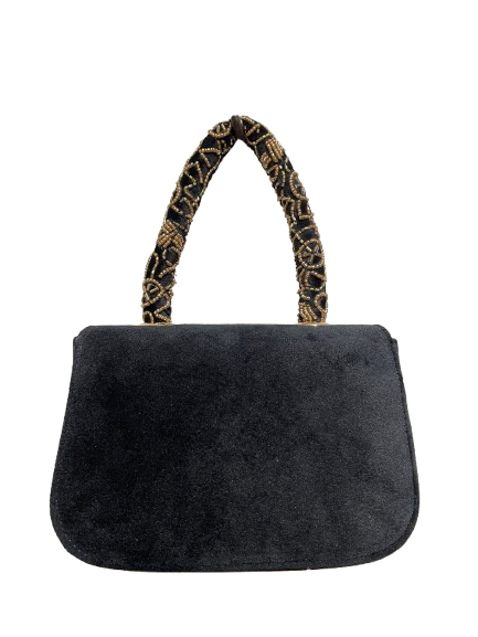 Giada Velvet Beaded Floral Mini Purse – Embroidered Evening Bag