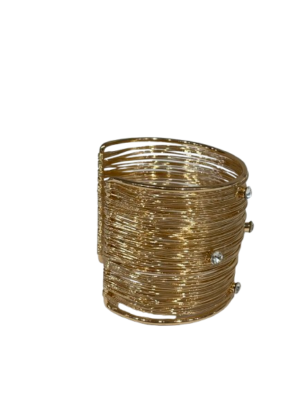 Aurora Wire Wrap Wide Cuff Bracelet with CZ