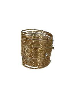 Aurora Wire Wrap Wide Cuff Bracelet with CZ