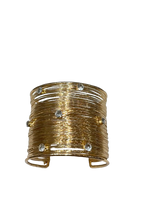 Load image into Gallery viewer, Aurora Wire Wrap Wide Cuff Bracelet with CZ
