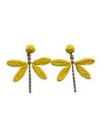 Load image into Gallery viewer, Raffia Straw Dragonfly Earrings
