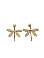 Load image into Gallery viewer, Raffia Straw Dragonfly Earrings

