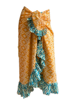 Load image into Gallery viewer, Cotton Block Print Ruffle Sarong
