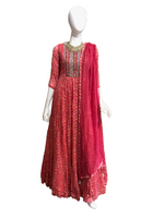 Load image into Gallery viewer, Deepti Pink Floral Anarkali Gown with Dupatta
