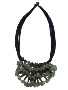 Adah Green Chalcedony Woven Necklace