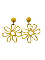 Load image into Gallery viewer, Raffia Open Flower Earrings
