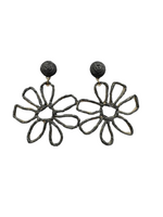 Load image into Gallery viewer, Raffia Open Flower Earrings
