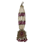 Load image into Gallery viewer, Bollywood Pearl/Red Stone necklace 3pc Set
