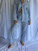 Load image into Gallery viewer, Block Print Long Sleeve Pajama Set
