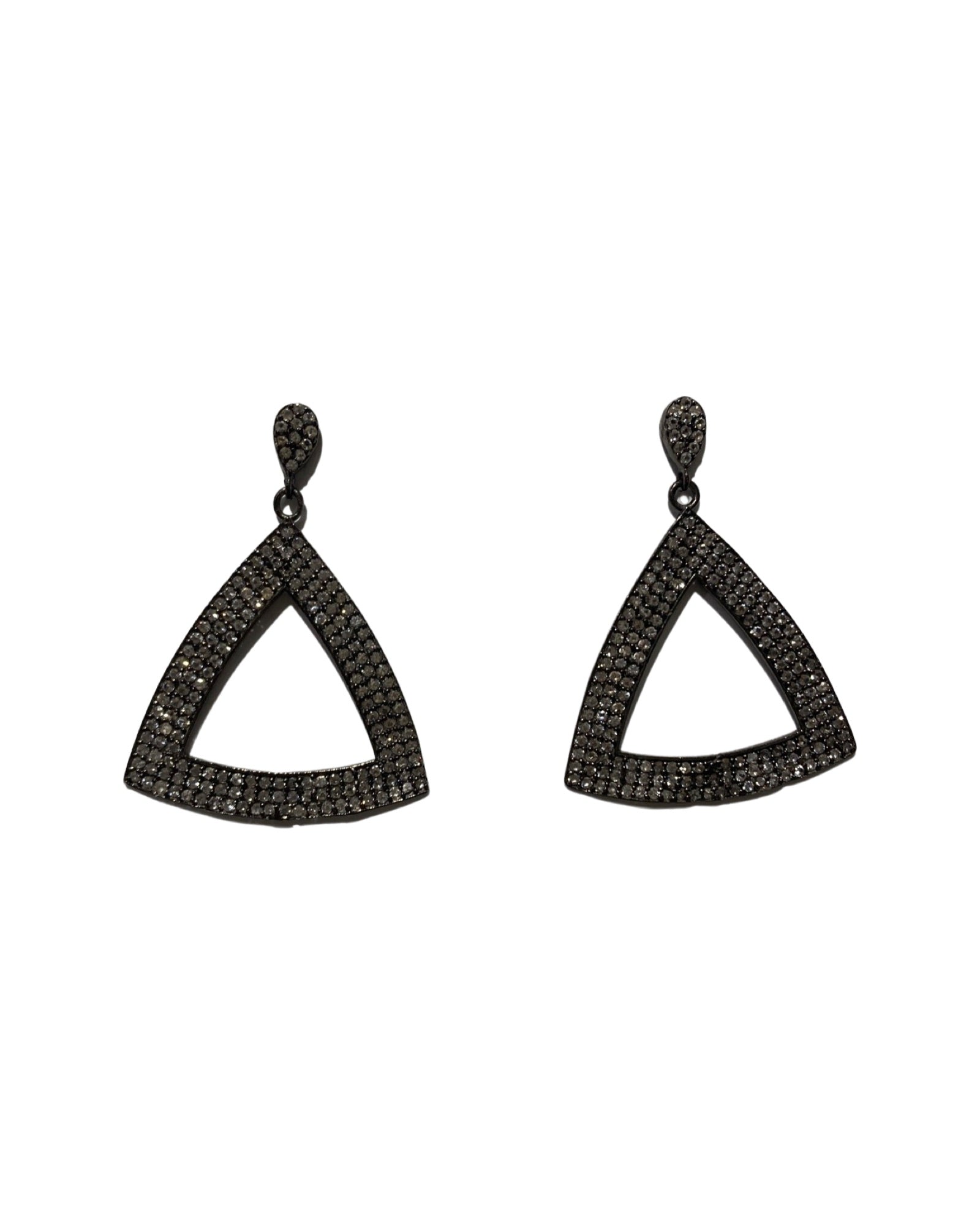 Studded triangle Crystal earrings